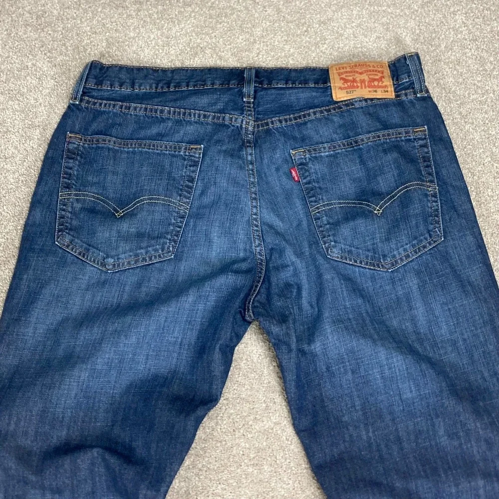 Levi's 527 Slim Bootcut Jeans Mens Sz 36x34 Dark Wash Blue Casual Everyday Denim